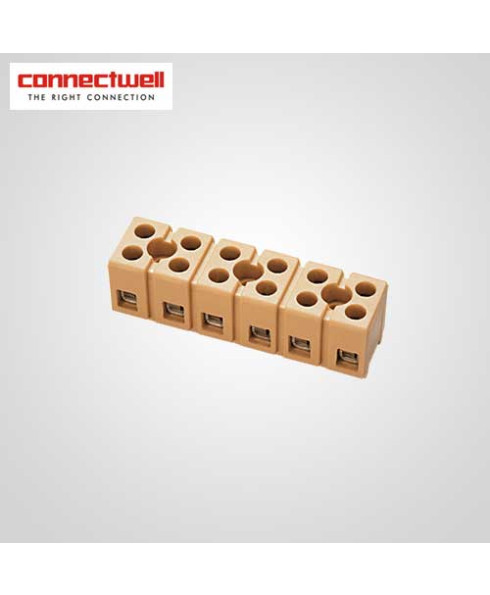 Connectwell 2.5 Sq. mm Multipole Strip Beige Terminal Block-CMST13W