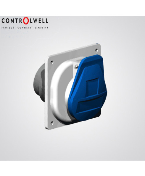 Controlwell 16A 3P Panel Mounting Straight Socket-CPSS31647