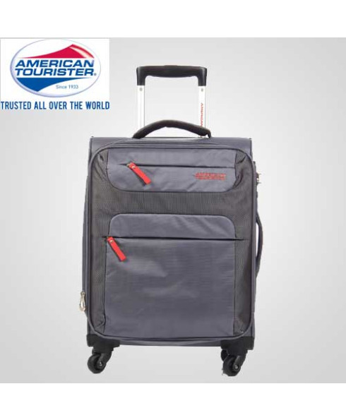 American Tourister 55 cm SKI Grey/Red Soft Luggage Spinner-26R-001