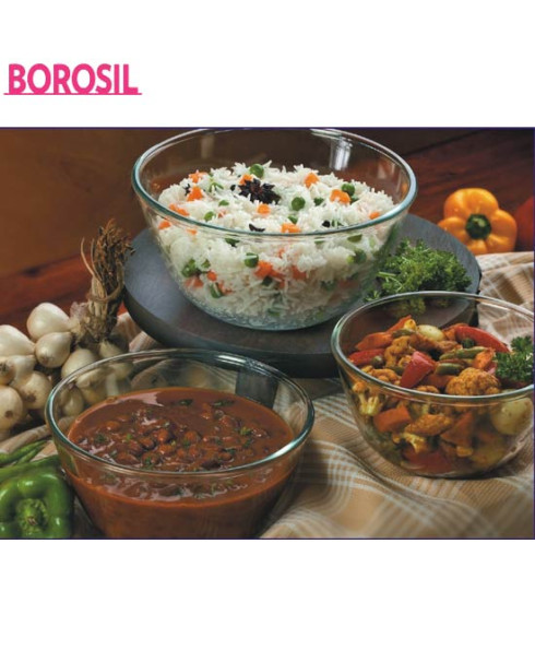 Borosil 0.5+0.9+1.3 Ltr Set Of 3 Mixing Bowls-IH22MB05913