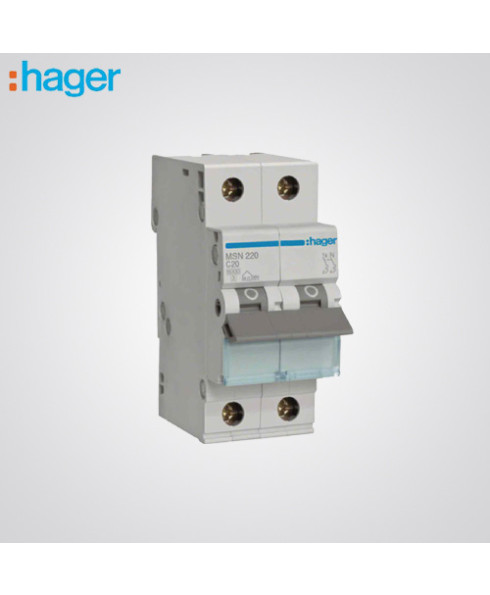 Hager 2 Pole 50A MCB-NBN250N