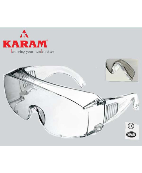 Karam Prescription-Glasses Wearer's Choice white Safety Goggle-ES 007
