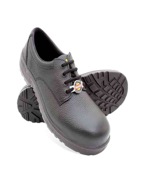 Liberty Size-6 Warrior Black Leather Safety Shoes -7198-01