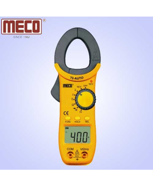 Meco 3¾ Digit 3999 Count 400A AC Auto Ranging Digital Clampmeter with NCV & Frequency Functions-72 AUTO