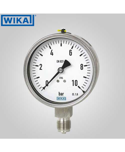 Wika Pressure Gauge (without filling) (-1)-5 kg/cm2 with psi 63mm Dia-232.50.063