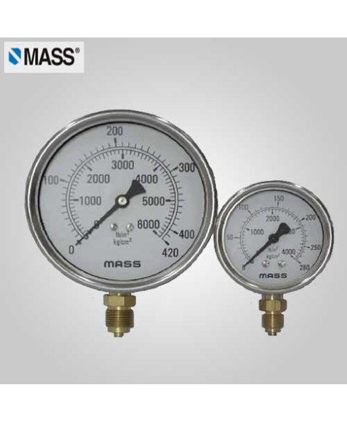 Mass Industrial Pressure Gauge (without filling) 0-4 Kg/cm2 63mm Dia-63-GFB-B