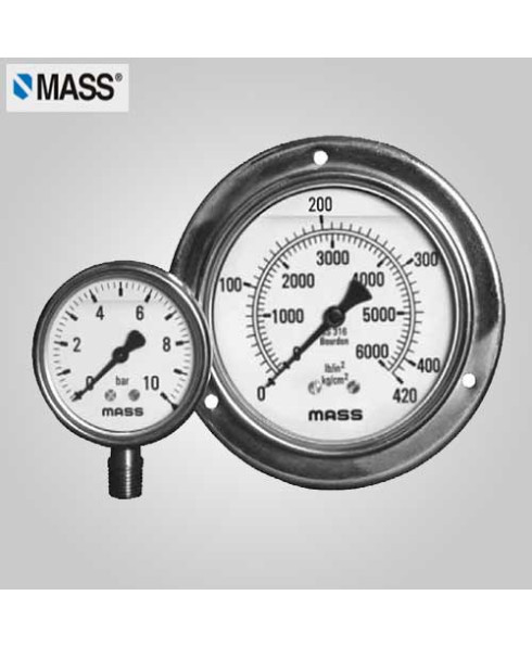 Mass Industrial Pressure Gauge (without filling) 0-3.5 Kg/cm2 100mm Dia-100-GFS-A