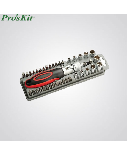 Proskit 40Pcs Reversible Ratchet Screwdriver W/Bits & Sockets Set-SD-2309