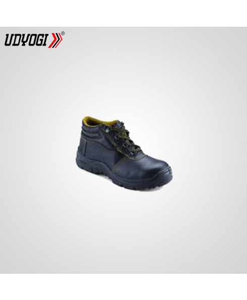 Udyogi Size-8 High Ankle Printed Buff Leather Shoe-EDGE STEEL AK