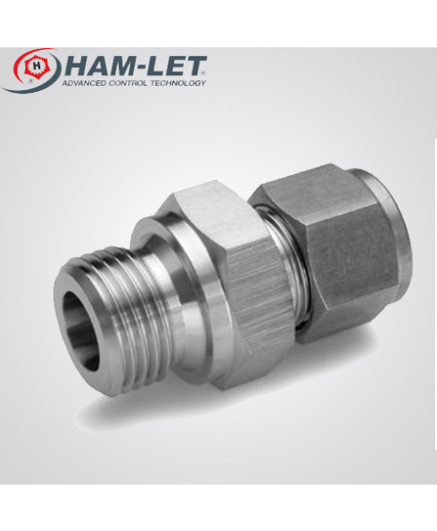 HAMLET STAINLESS STEEL 316 MALE CONNECTOR 3/8" TUBE OD X 3/8" BSPP - 768LG SS 3/8 X 3/8