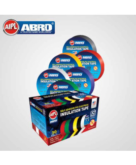 Abro 18mm x 8mtr PVC Electric Tape-White-Pack Of 30