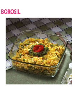 Borosil 1.6 Ltr Square Dish Without Handle Without Lid-IH22DH13216