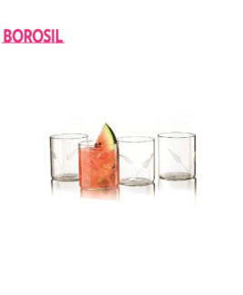 Borosil 305 ml Cut Glasses-Fern Glass(75 OD)-BN75GL305FR