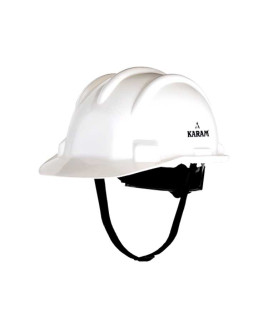 Karam White Safety Helmet(Shelmet) with Rachect-Type Adjustment