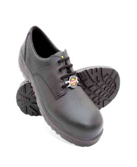 Liberty Size-8 Warrior Black Leather Safety Shoes -7198-01
