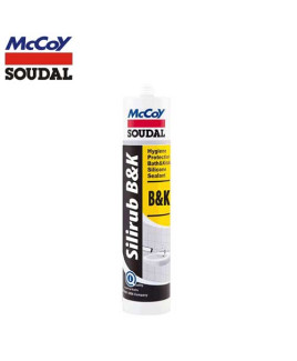 McCoy Soudal 300ml B&K Hygiene Silicone Sealant-Transparent (Pack Of 24)