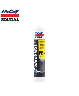 McCoy Soudal 300ml WSL+ Weatherseal Silicone Sealant-Black  (Pack Of 24)