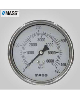 Mass Industrial Pressure Gauge (without filling) (-1)-0 Kg/cm2 63mm Dia-63-GFB-B