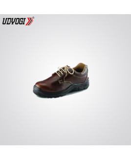 Udyogi Size-7 Derby Buff Oil Pull Up Leather Shoe-EDGE BROWN
