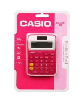CASIO Mini Desk Calculator-MS-6 VC -RD