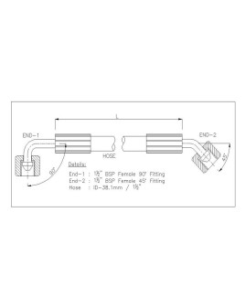 Gates 1-1/2" 90 Bar Hose with 1-1/2" BSPF 90 Elbow Fitting + 1-1/2" BSPF 45 Elbow Fitting