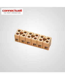 Connectwell 2.5 Sq. mm Multipole Strip Beige Terminal Block-CMST12W