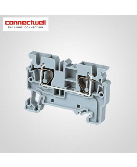 Connectwell 4 Sq. mm Feed Through Grey Compact Terminal Block-CXS4