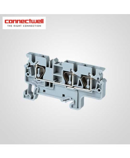 Connectwell 4 Sq.mm Feed Through Grey Compact Terminal Block-CX4/3