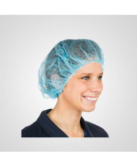 Axtry Disposable Non Woven Bouffant Cap Blue (Pack of 100 Pcs)