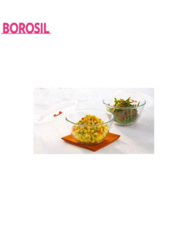 Borosil 0.5+0.5 Ltr Set Of 2 Mixing Bowls With Plastic Lid-IH22MB01250