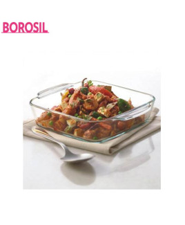 Borosil 0.8 Ltr Square Dish With Handle Without Lid-IH22DH16180