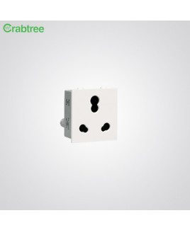 Crabtree Thames 6-16A 3 Pin Combined Shuttered Socket (Pack of-10)-ACTKCXW163