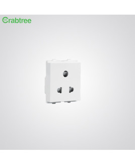 Crabtree Verona 6A 3 Pin Shuttered Socket (Pack of-10)-ACVKSWW063