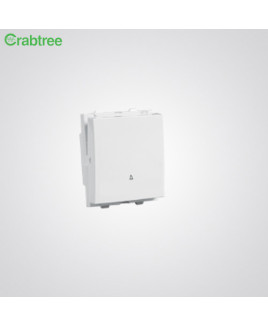 Crabtree Verona 10A Mega Bell Push Switch 1Way (Pack of 10)-ACVMBXW101