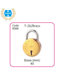 Harrison Brass Clinched Joint Round Padlock-Code: 0066