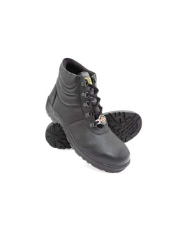 Liberty Size-8 Warrior Black Leather Safety Shoes-7198-02