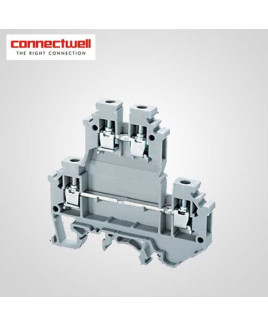 Connectwell 4 Sq. mm Double Level Grey Terminal Block-ODL4U