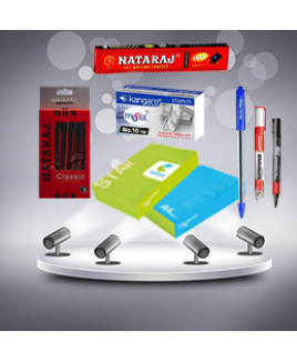Regular office stationery Combo (paper, pencil, pen, marker & accessories)